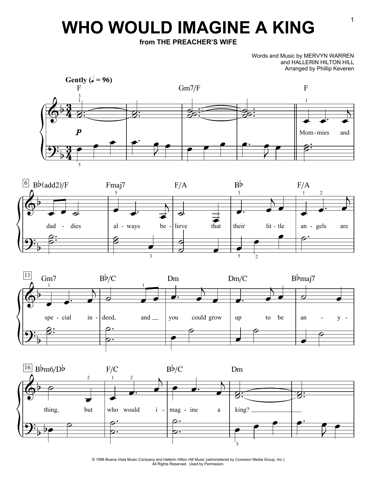 Download Whitney Houston Who Would Imagine A King (arr. Phillip Sheet Music