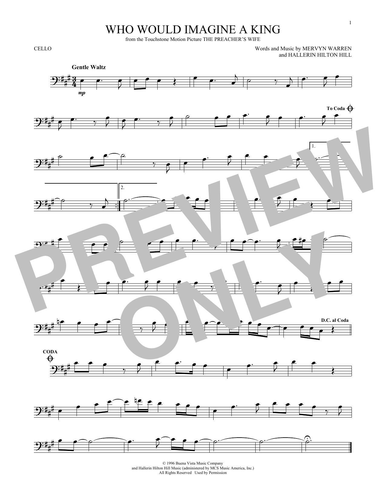 Download Whitney Houston Who Would Imagine A King Sheet Music