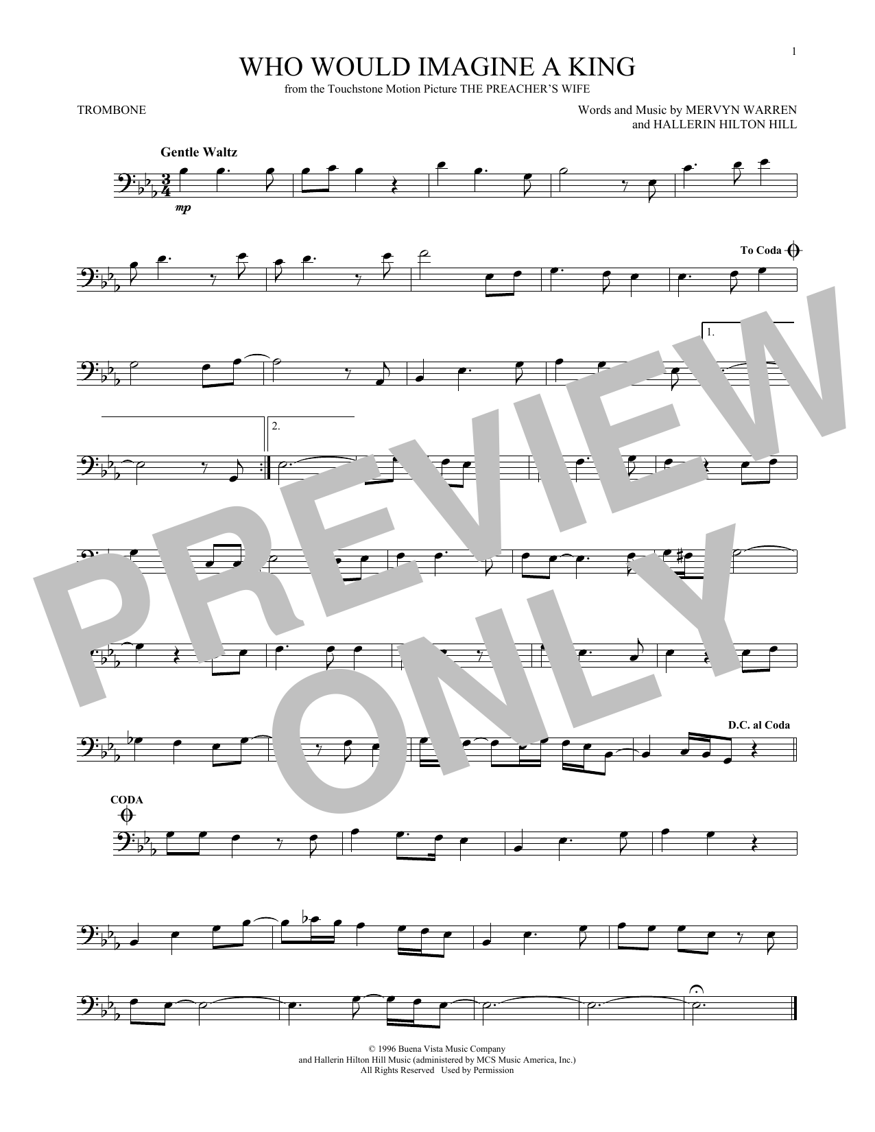 Download Whitney Houston Who Would Imagine A King Sheet Music