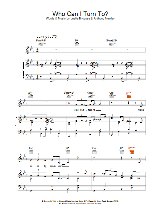 Van Morrison Who Can I Turn To? sheet music notes printable PDF score
