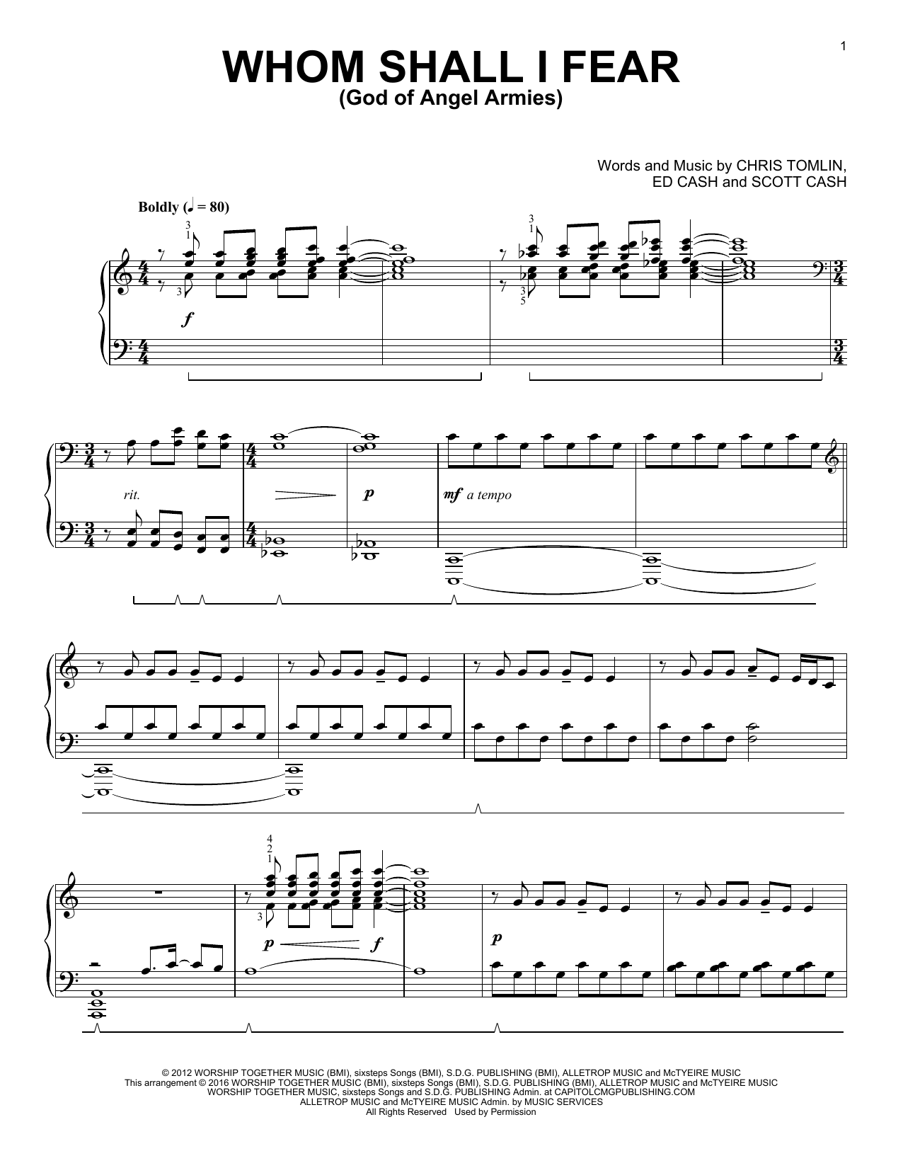 Download Phillip Keveren Whom Shall I Fear (God Of Angel Armies) Sheet Music