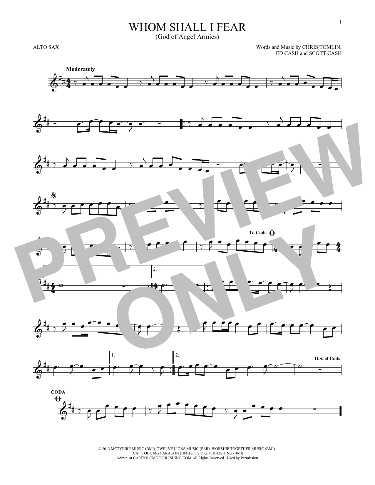 Chris Tomlin Whom Shall I Fear (God Of Angel Armies) sheet music notes printable PDF score