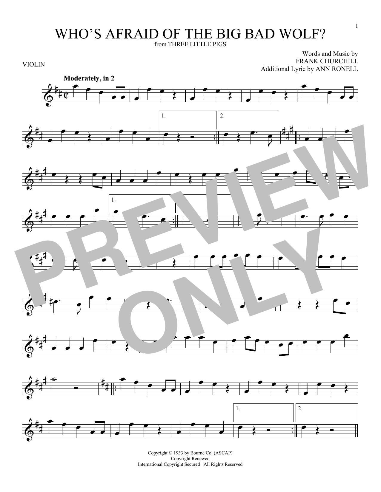 Download Frank Churchill Who's Afraid Of The Big Bad Wolf? Sheet Music