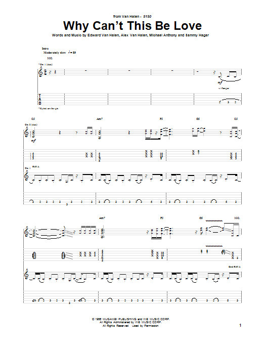 Download Van Halen Why Can't This Be Love Sheet Music
