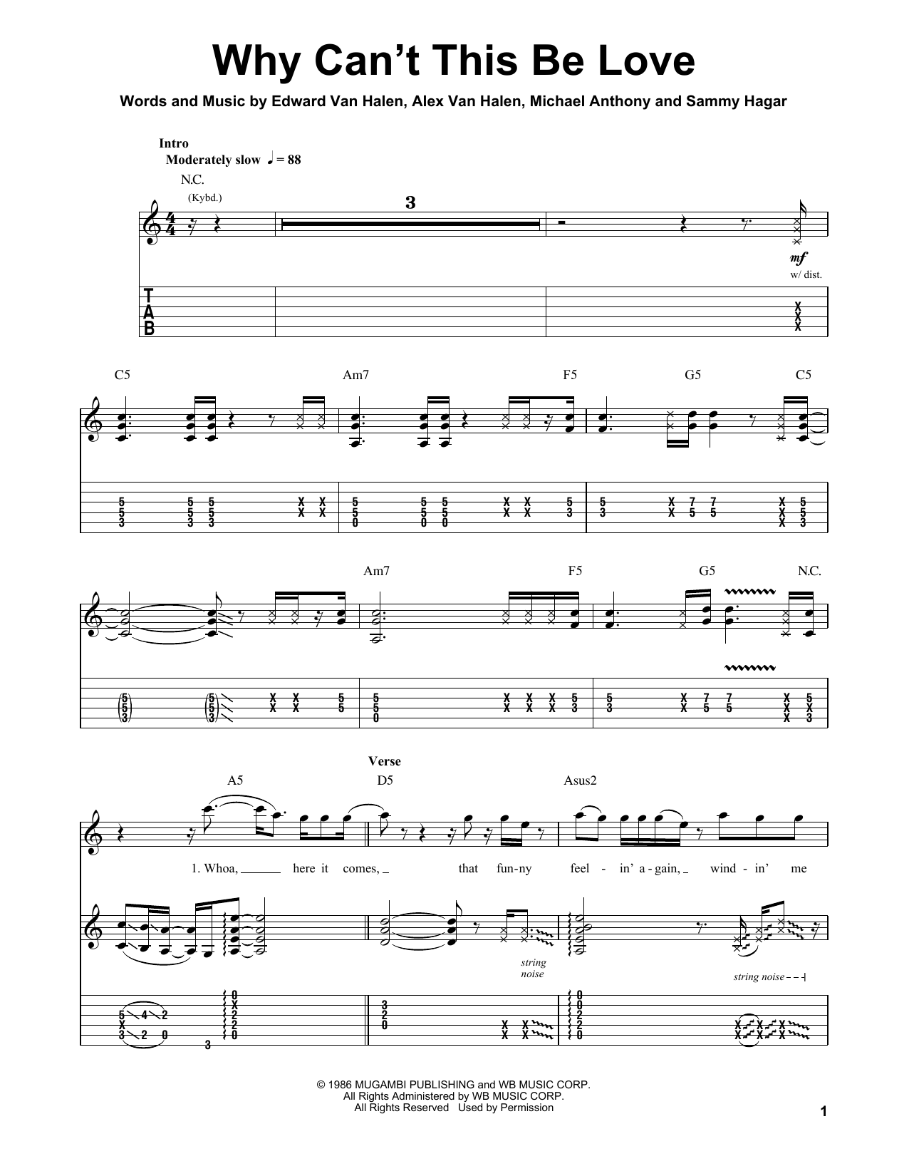 Download Van Halen Why Can't This Be Love Sheet Music