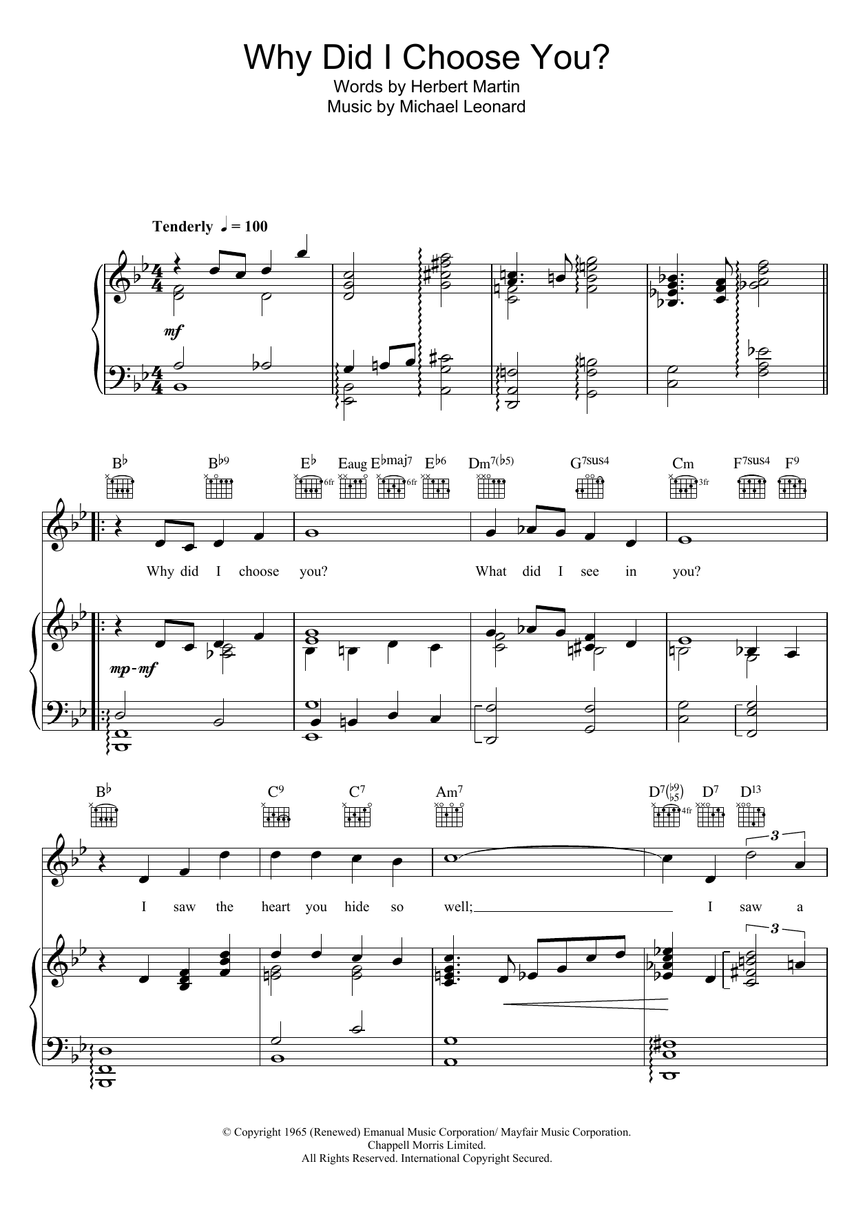 Download Marvin Gaye Why Did I Choose You? Sheet Music
