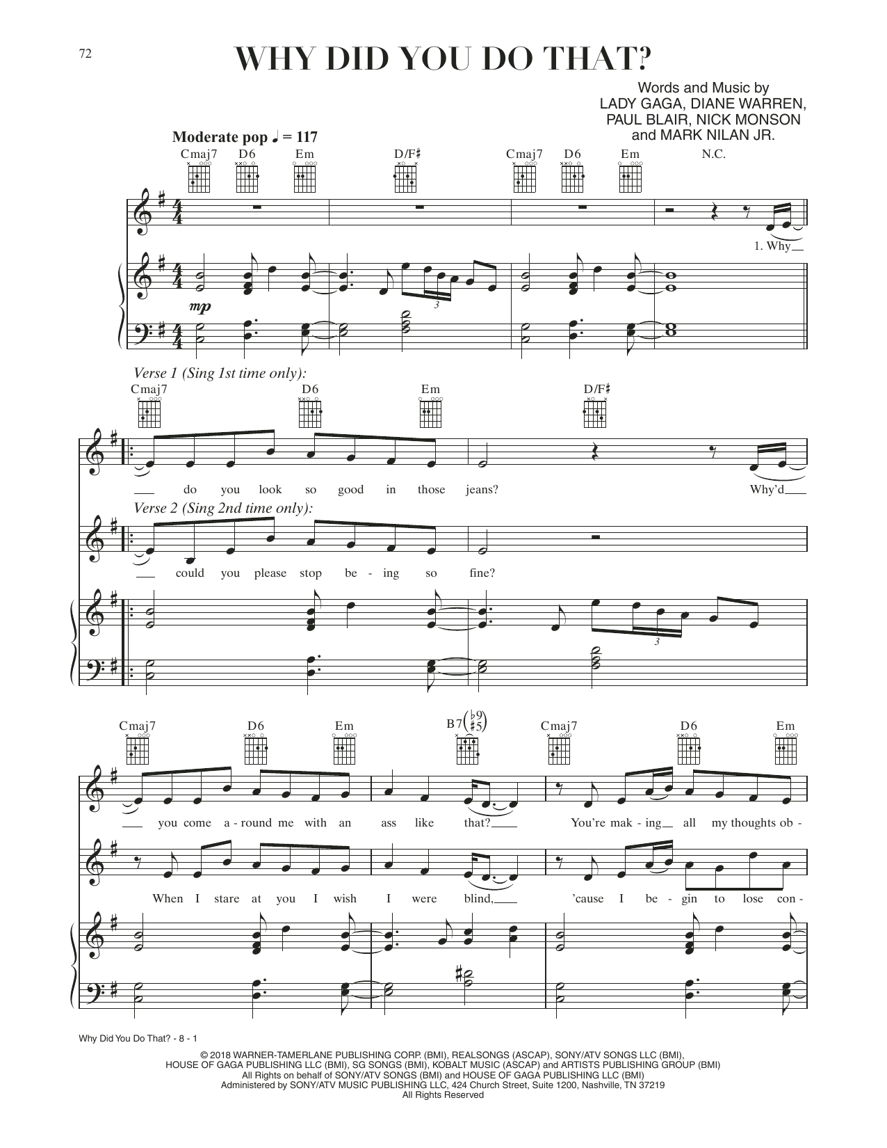Download Lady Gaga Why Did You Do That? (from A Star Is Bo Sheet Music