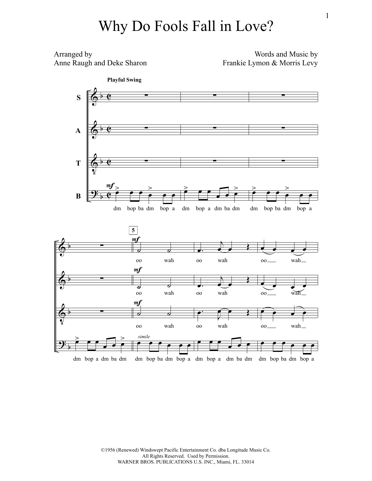 Download Deke Sharon Why Do Fools Fall in Love? Sheet Music