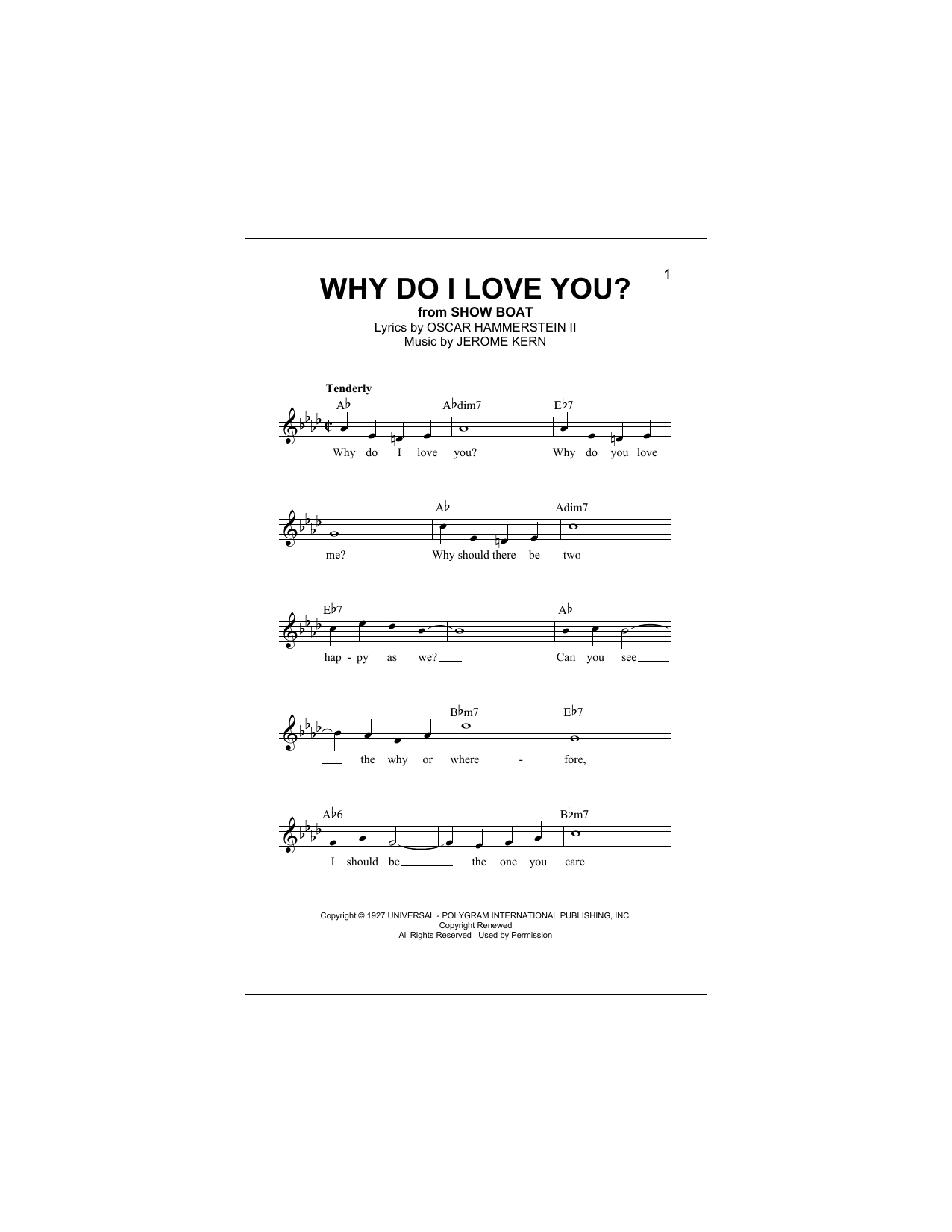 Download Oscar Hammerstein II Why Do I Love You? Sheet Music