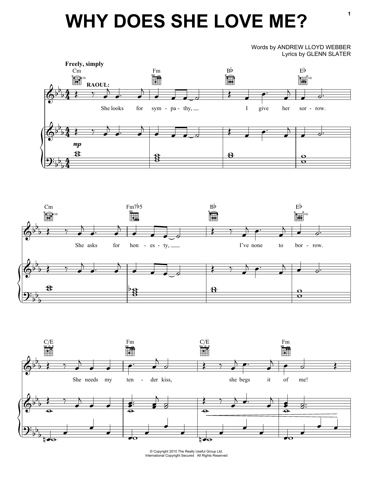 Download Andrew Lloyd Webber Why Does She Love Me? Sheet Music