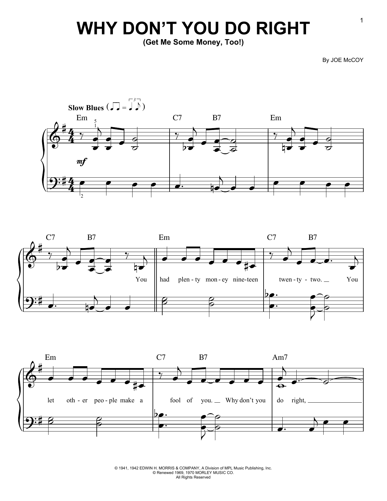 Download Peggy Lee Why Don't You Do Right (Get Me Some Mon Sheet Music