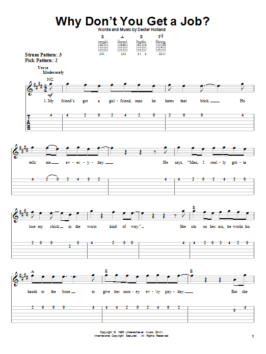 Download The Offspring Why Don't You Get A Job? Sheet Music