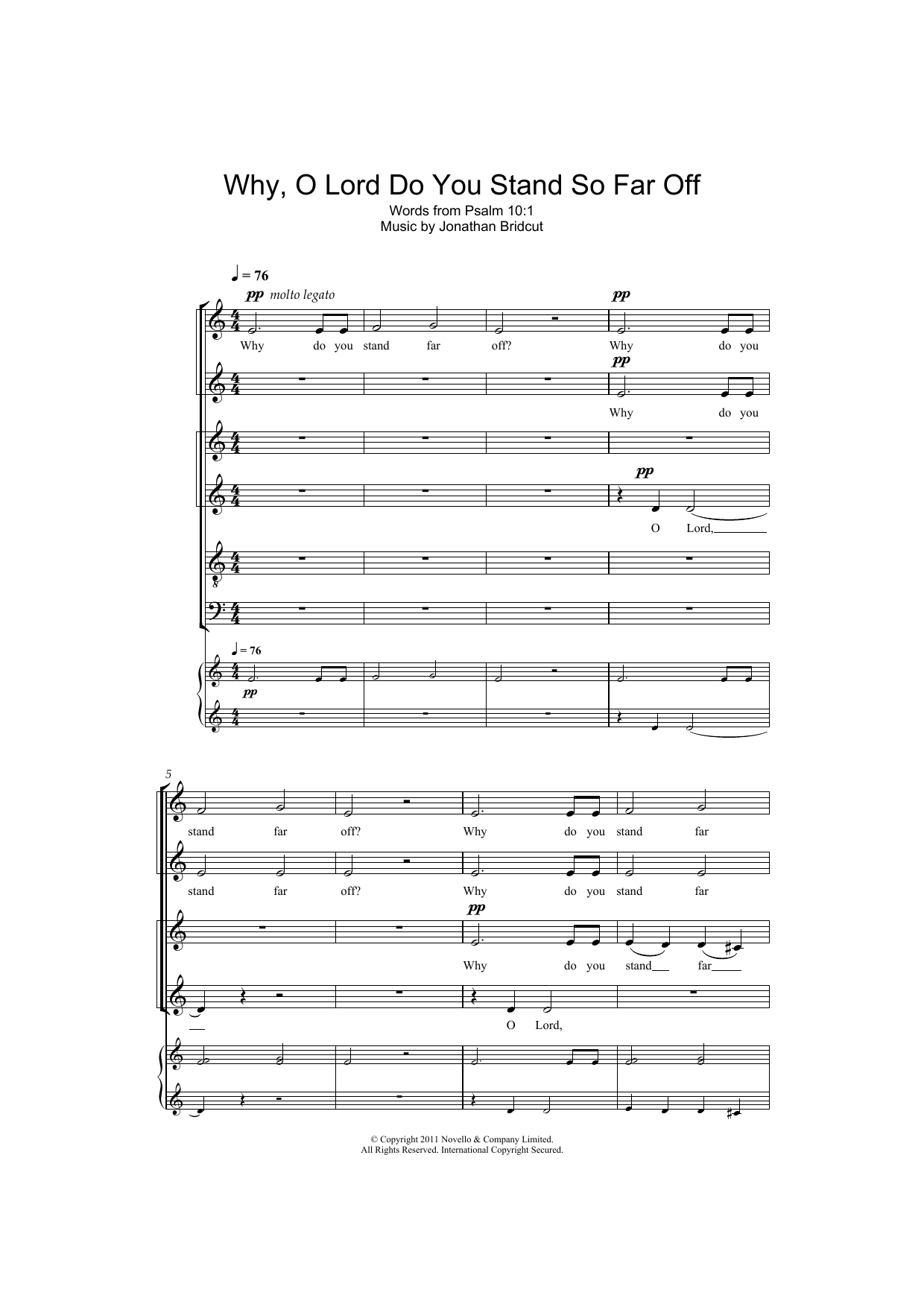 Download Jonathan Bridcut Why, O Lord Do You Stand So Far Off Sheet Music