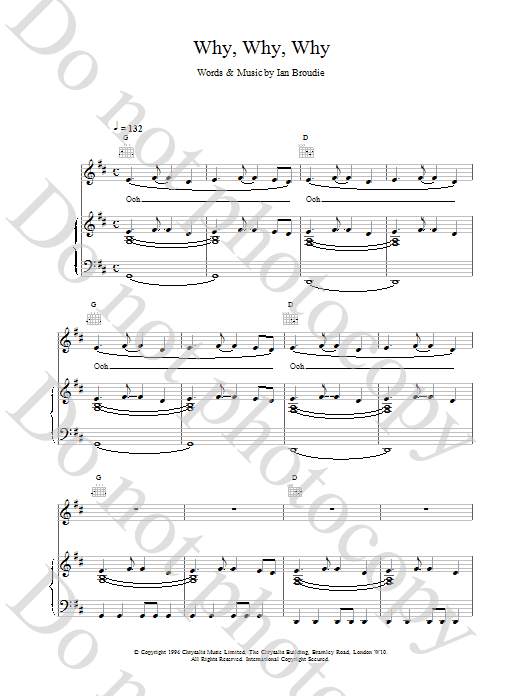 Download The Lightning Seeds Why, Why, Why Sheet Music