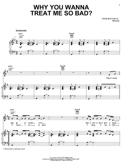 Download Prince Why You Wanna Treat Me So Bad? Sheet Music