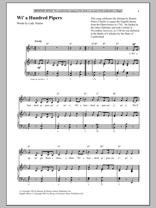 Download Anonymous Wi A Hundred Pipers Sheet Music