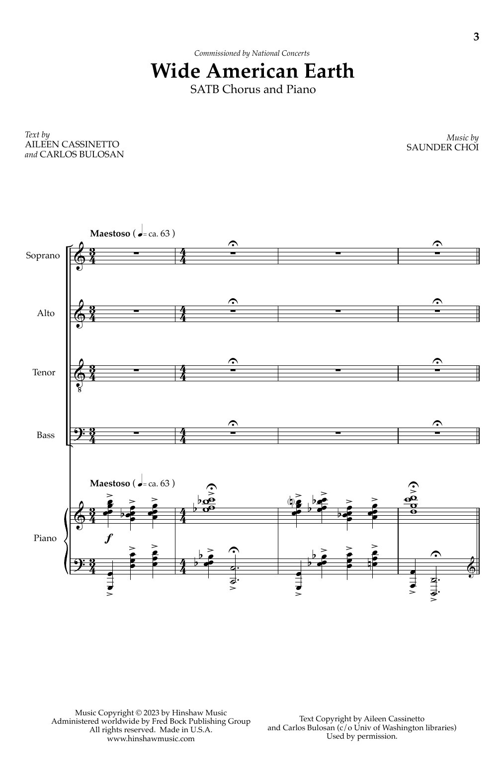 Download Saunder Choi Wide American Earth Sheet Music
