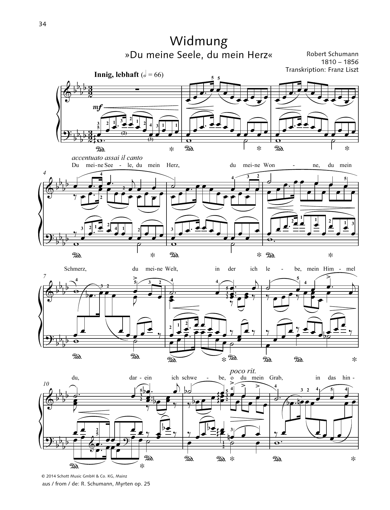 Download Robert Schumann Widmung Sheet Music