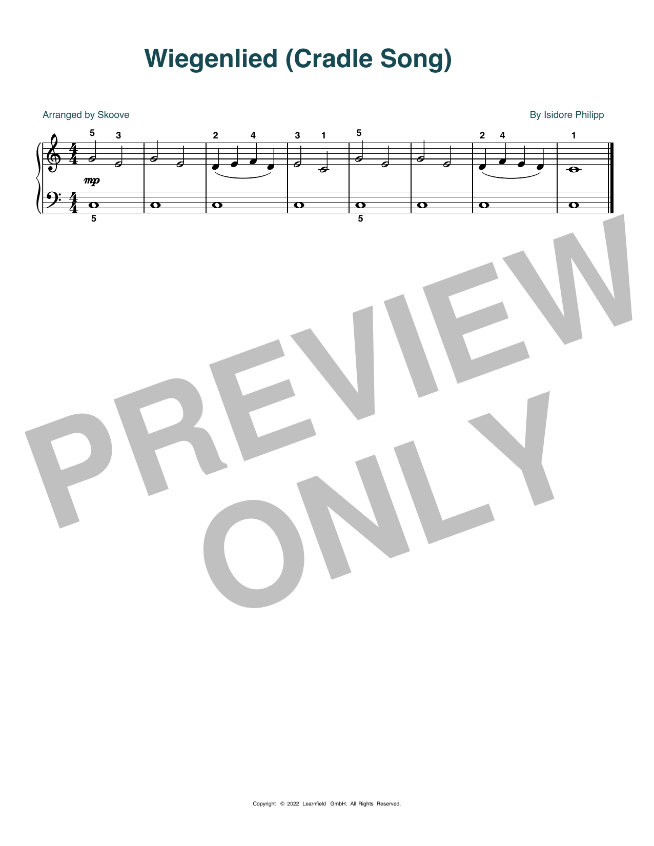 Download Isidore Philipp Wiegenlied (Cradle Song) (arr. Skoove) Sheet Music