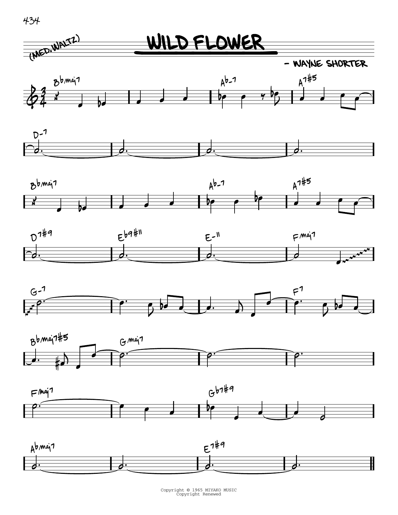 Download Wayne Shorter Wild Flower [Reharmonized version] (arr Sheet Music