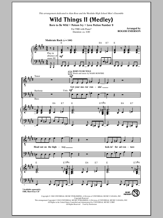 Download Roger Emerson Wild Things II (Medley) Sheet Music