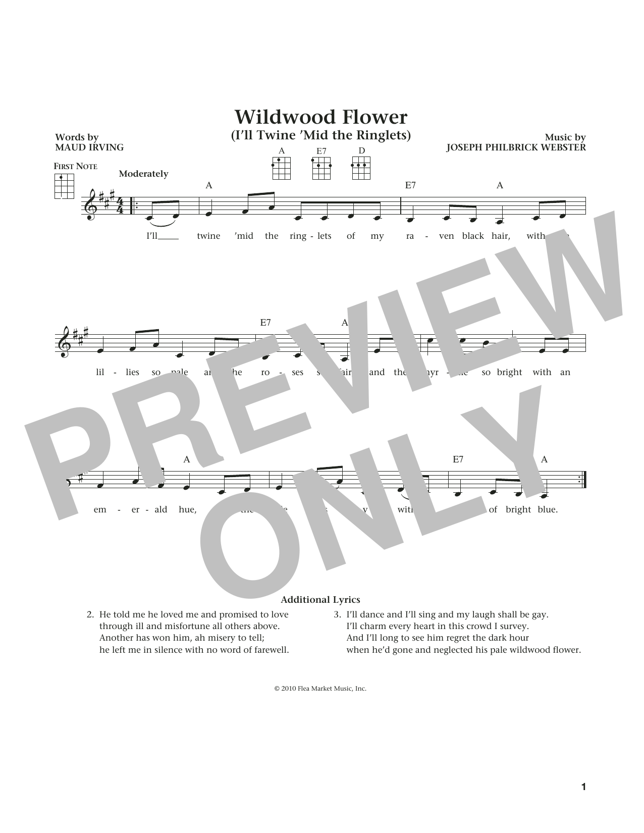 Download Traditional Wildwood Flower (from The Daily Ukulele Sheet Music
