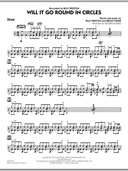 Download Roger Holmes Will It Go Round in Circles? - Drums Sheet Music