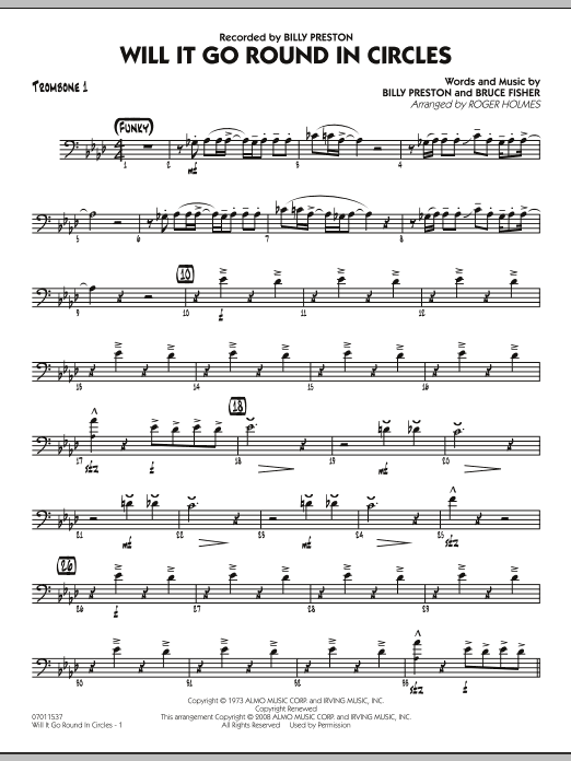 Download Roger Holmes Will It Go Round in Circles? - Trombone Sheet Music