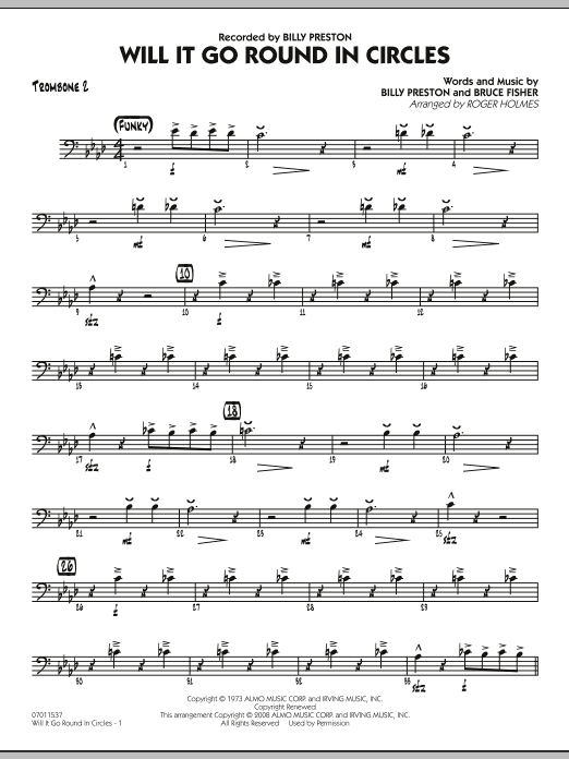 Download Roger Holmes Will It Go Round in Circles? - Trombone Sheet Music