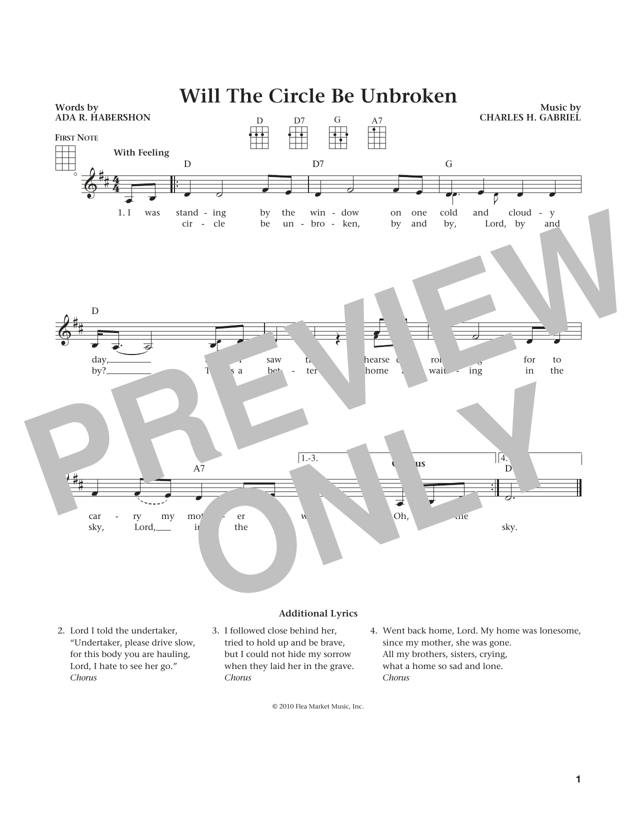 Download Ada R. Habershon Will The Circle Be Unbroken (from The D Sheet Music