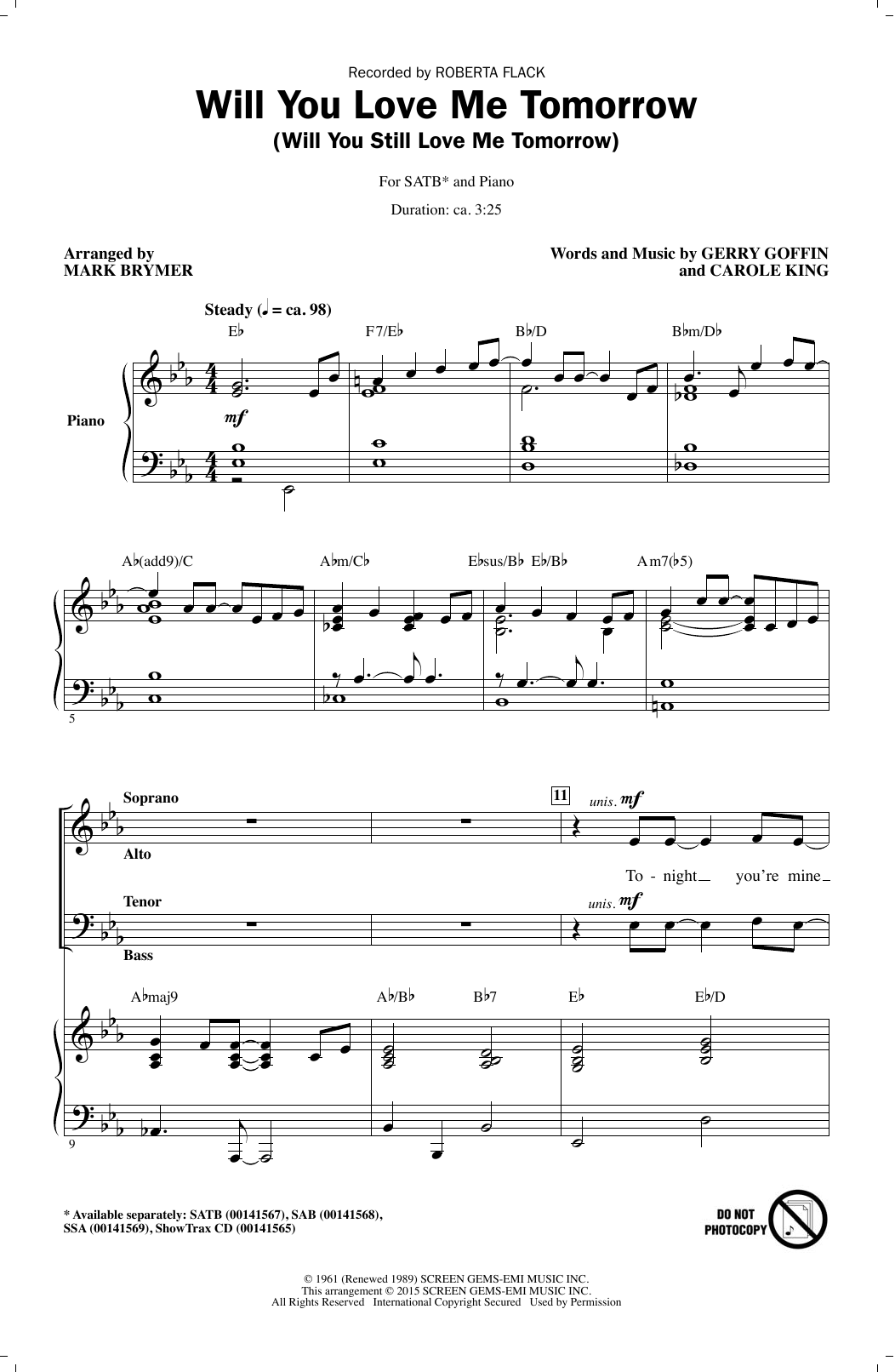 Download Roberta Flack Will You Love Me Tomorrow (Will You Sti Sheet Music
