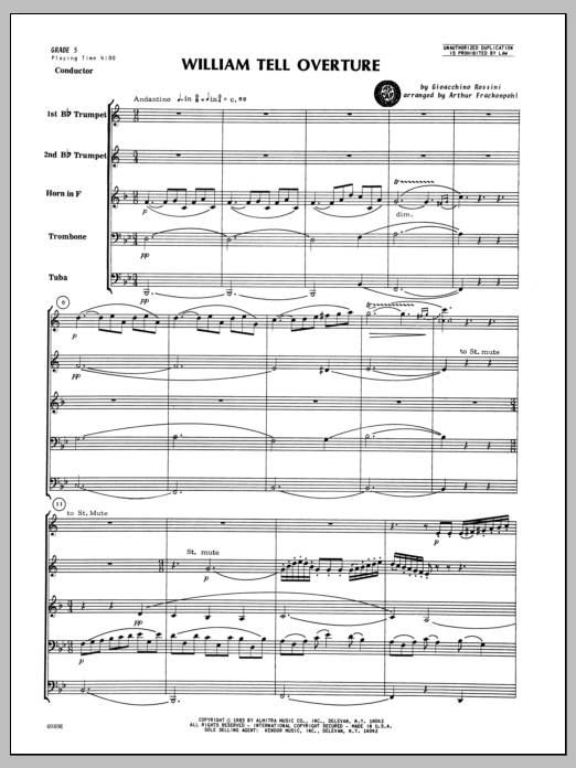 Download Arthur Frackenpohl William Tell Overture - Full Score Sheet Music