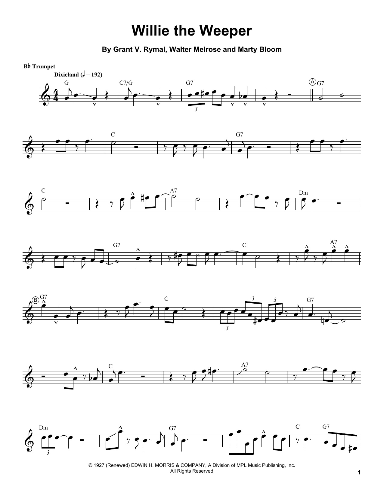 Download Louis Armstrong Willie The Weeper Sheet Music
