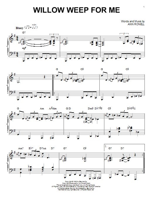 Download Chad & Jeremy Willow Weep For Me [Jazz version] (arr. Sheet Music