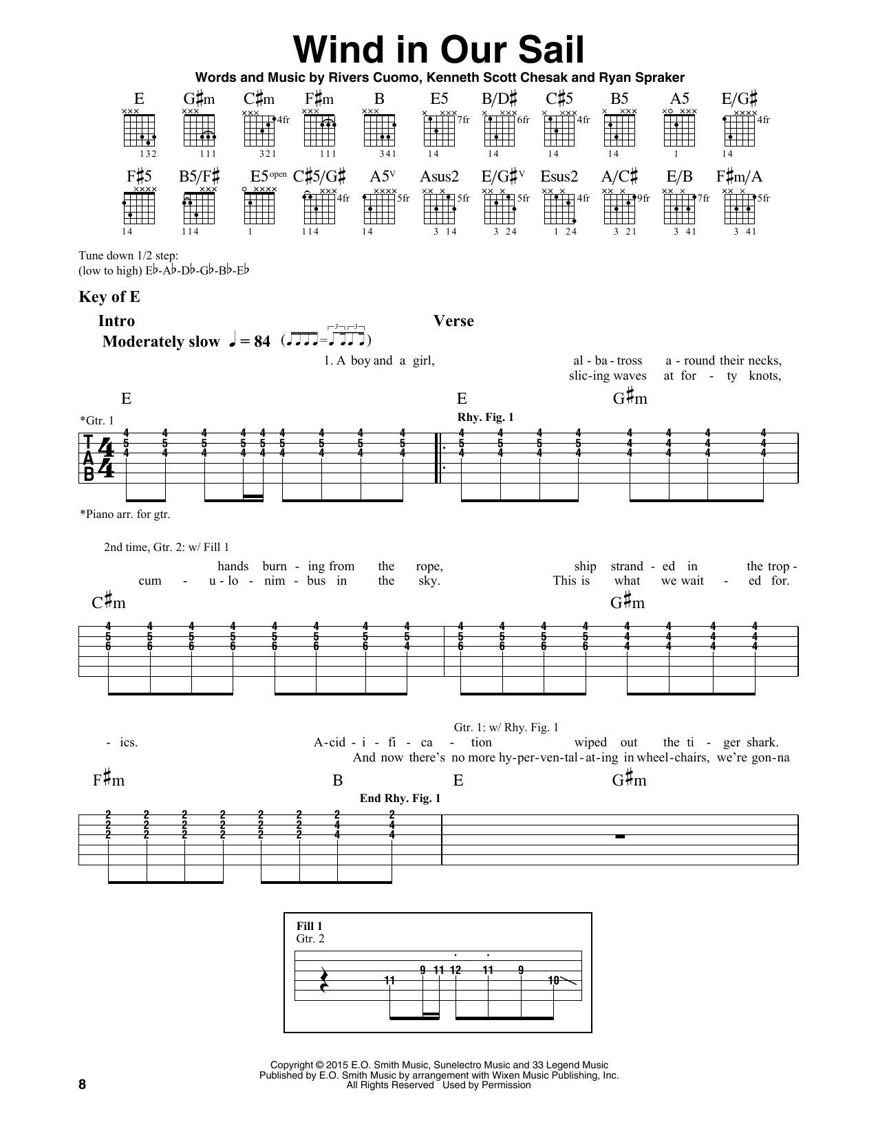 Download Weezer Wind In Our Sail Sheet Music