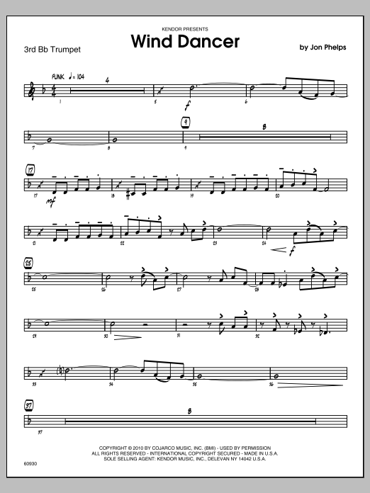Download Phelps Wind Dancer - 3rd Bb Trumpet Sheet Music