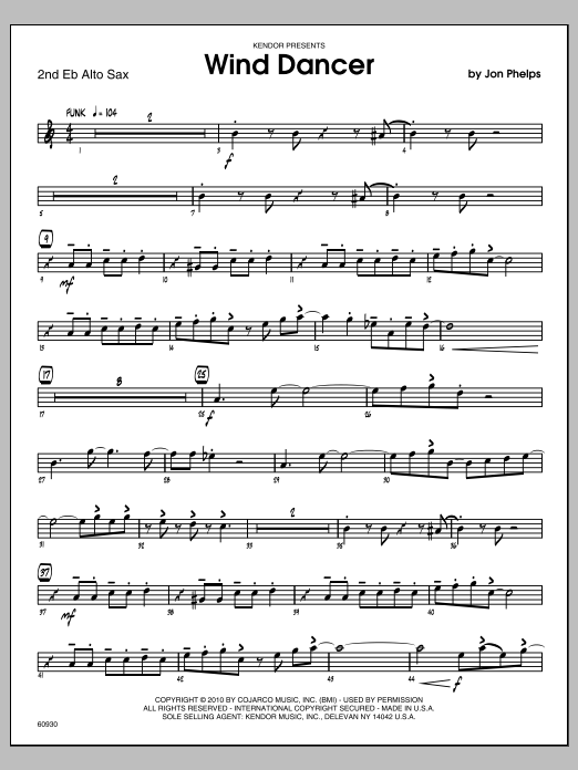 Download Phelps Wind Dancer - Alto Sax 2 Sheet Music