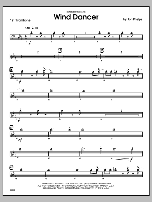 Download Phelps Wind Dancer - Trombone 1 Sheet Music