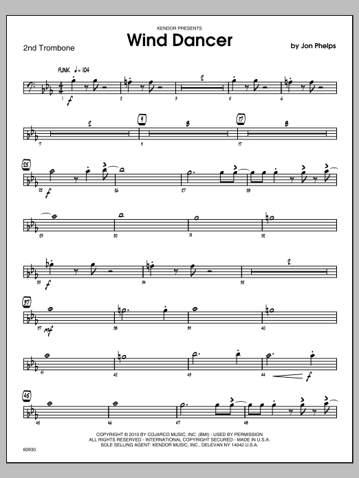 Download Phelps Wind Dancer - Trombone 2 Sheet Music