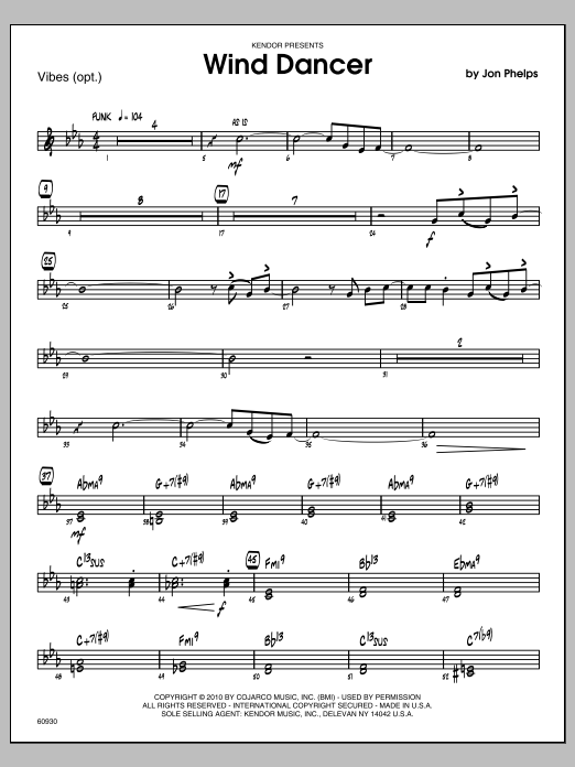 Download Phelps Wind Dancer - Vibes Sheet Music
