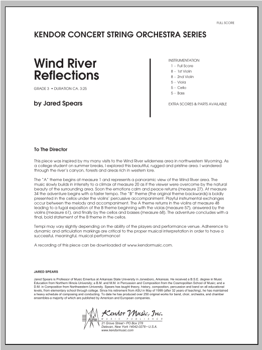 Download Jared Spears Wind River Reflections - Full Score Sheet Music