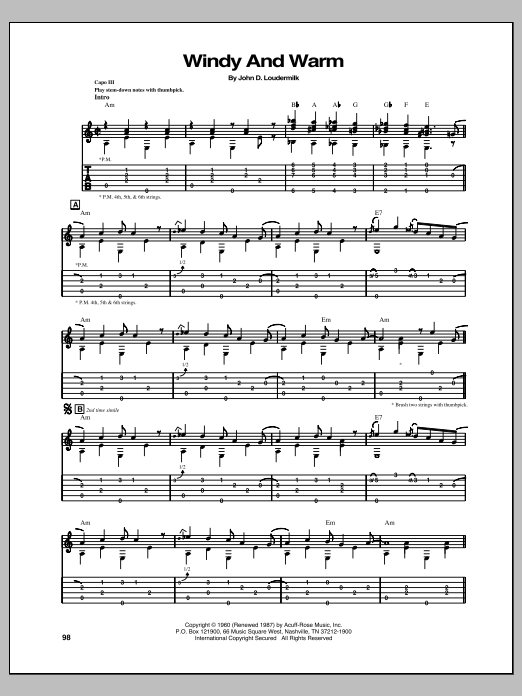 Download Chet Atkins Windy And Warm Sheet Music