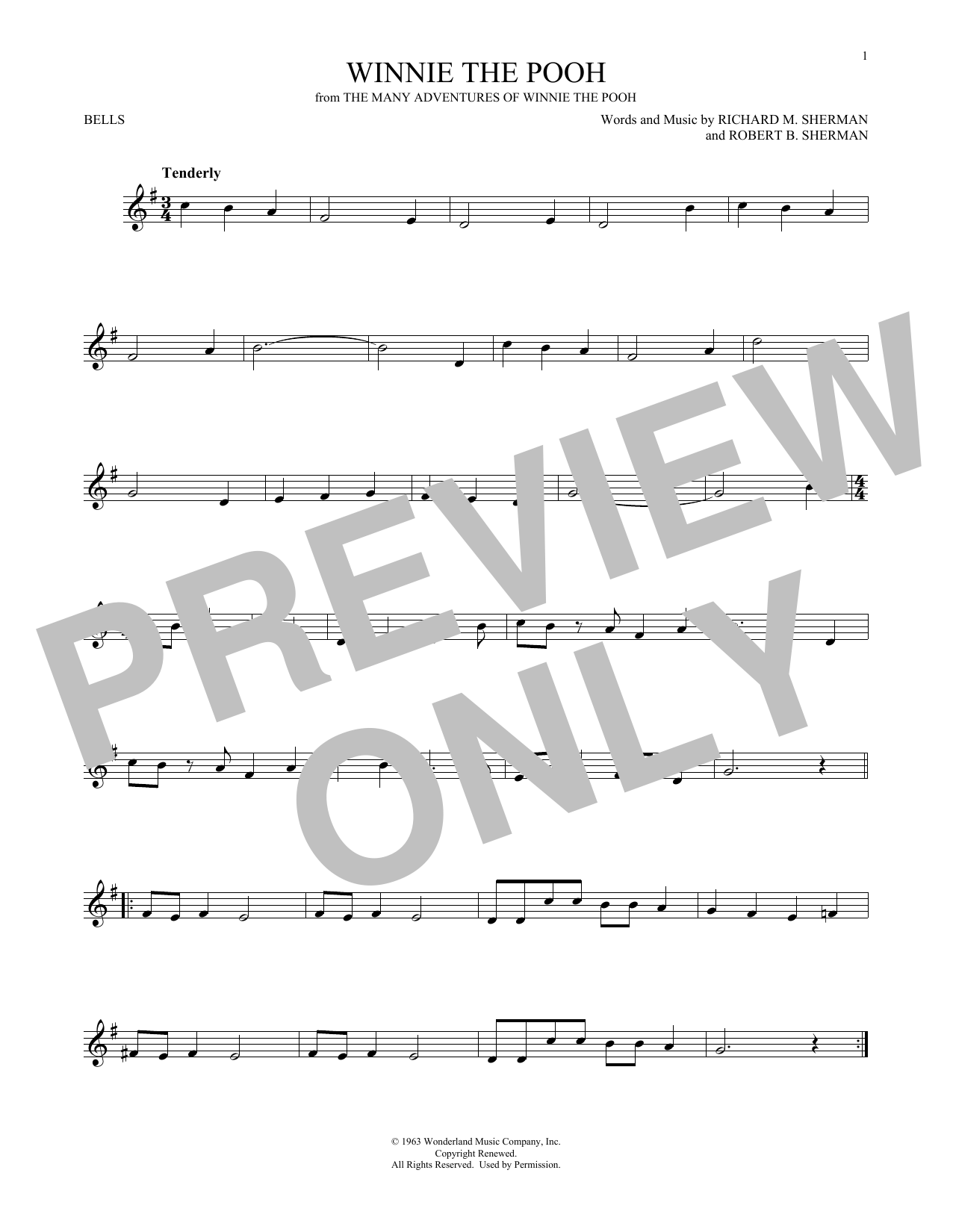 Download Sherman Brothers Winnie The Pooh Sheet Music