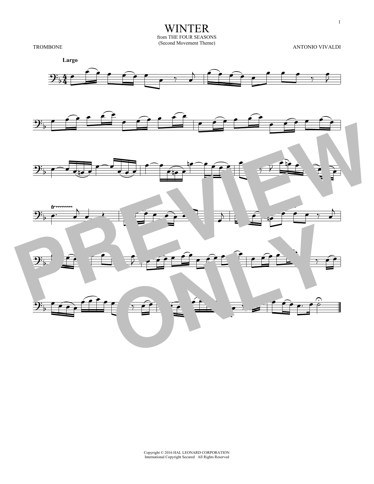 Download Antonio Vivaldi Winter Sheet Music