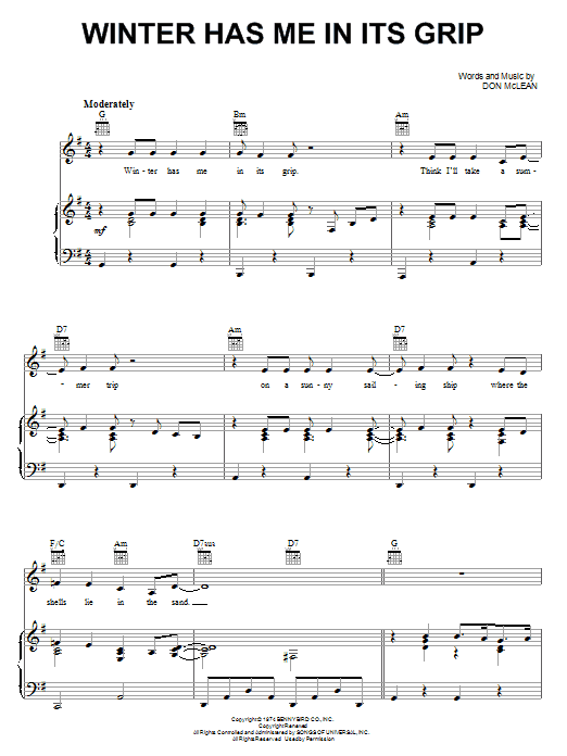 Download Don McLean Winter Has Me In Its Grip Sheet Music
