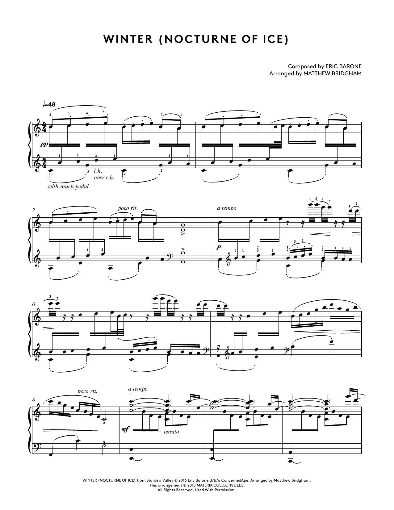 Download Eric Barone Winter (Nocturne Of Ice) (from Stardew Sheet Music