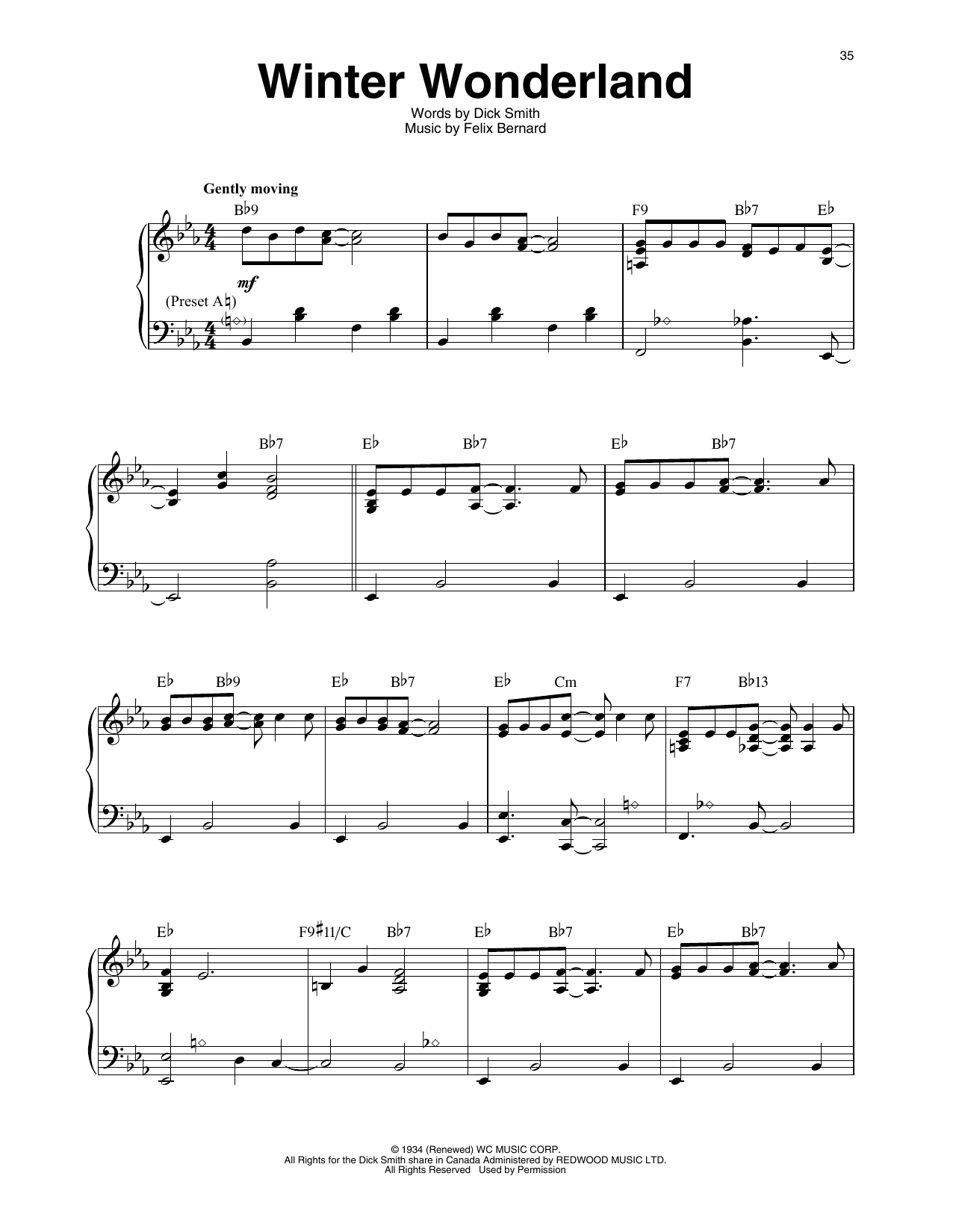 Dick Smith Winter Wonderland (arr. Maeve Gilchrist) sheet music notes printable PDF score