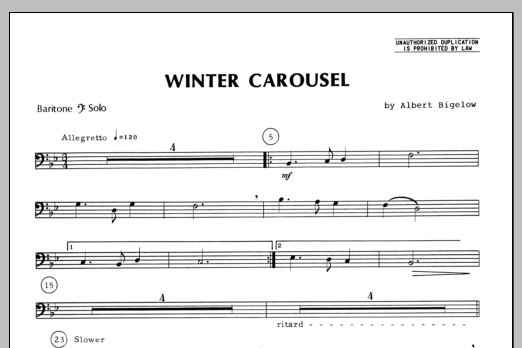 Download Bigelow Winter Carousel - Baritone B.C. Sheet Music