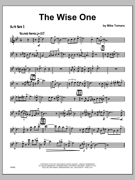 Download Tomaro Wise One, The - Alto Sax 2 Sheet Music
