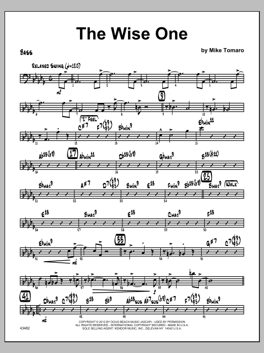 Download Tomaro Wise One, The - Bass Sheet Music
